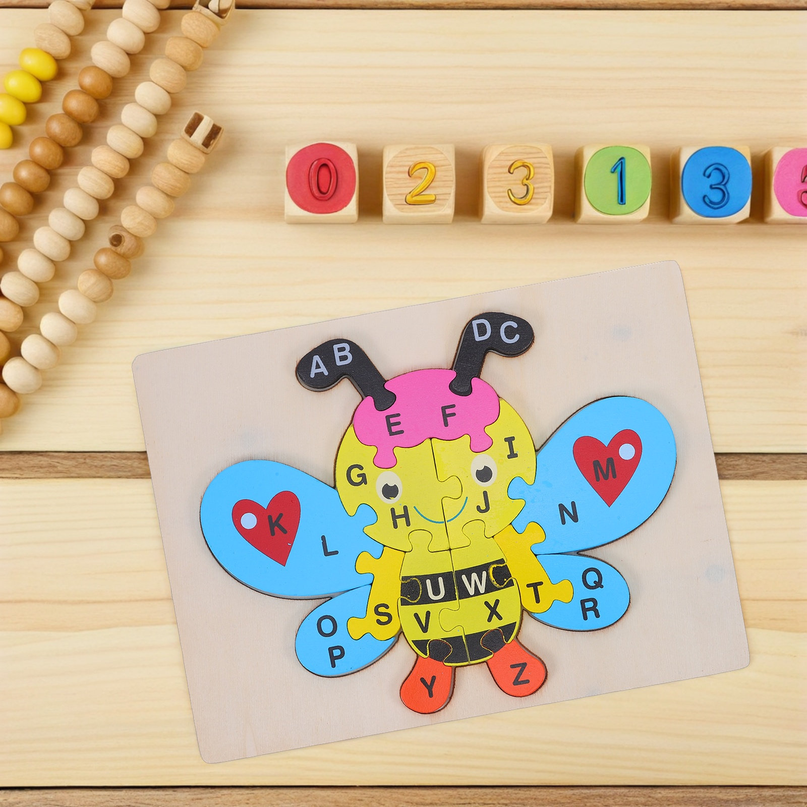 1Set Wooden Abc Puzzle Bee Sha - Abc Kids Early Education recension och pris