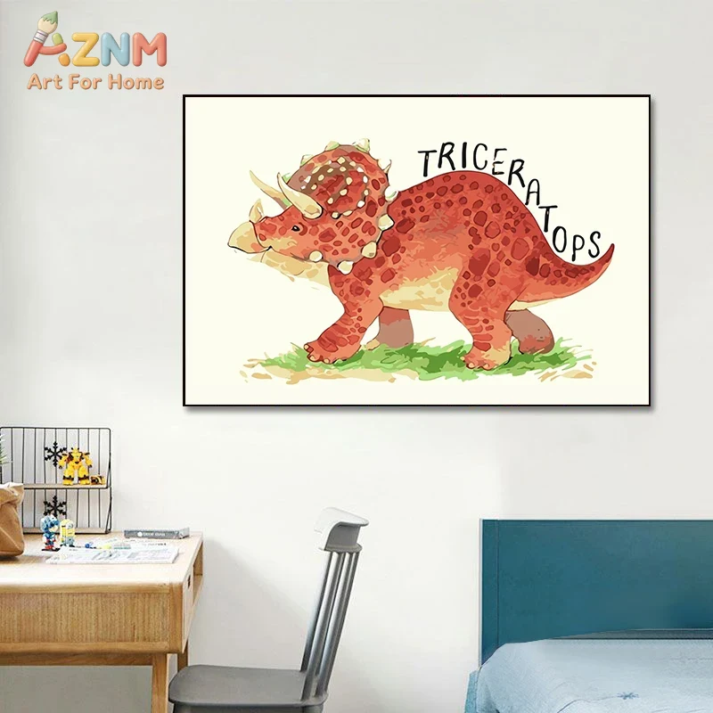 AZNM Watercolor Dinosaur Canva - Kids Education Name recension och pris