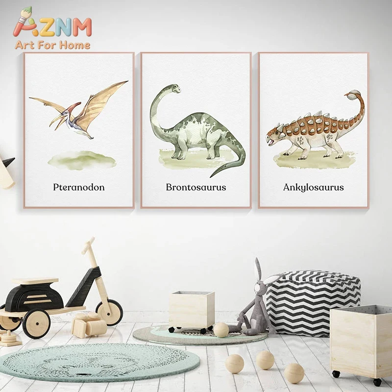 AZNM Watercolor Dinosaur Canva - Kids Education Name recension och pris