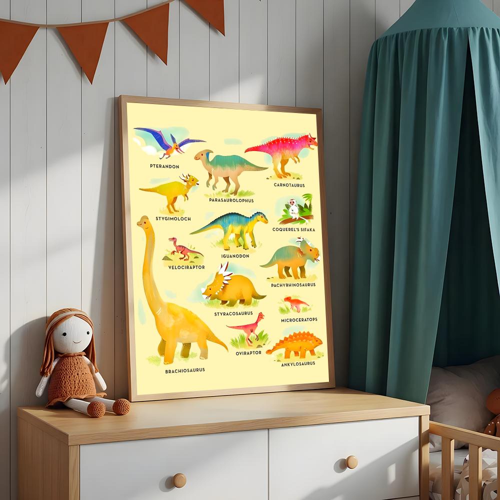 Art Dinosaur Names Chart Poste - Kids Education Name recension och pris