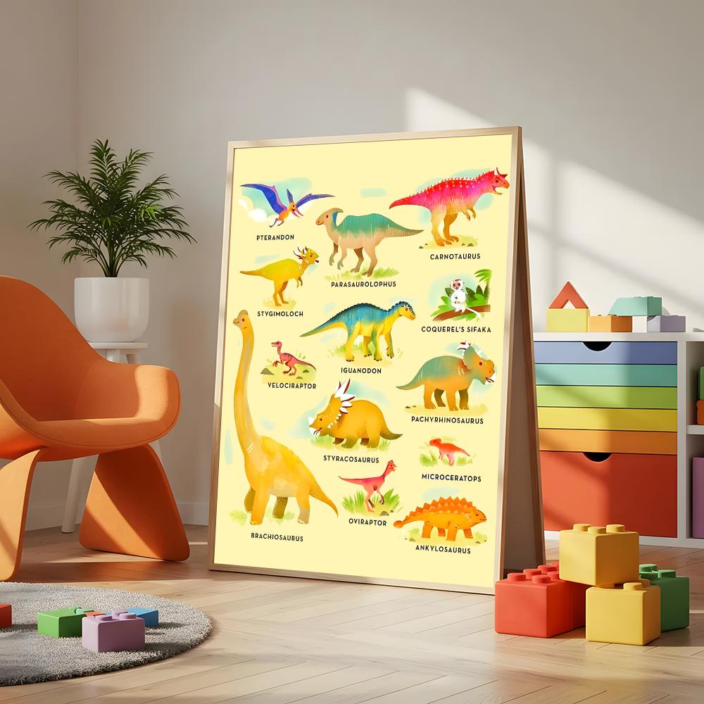 Art Dinosaur Names Chart Poste - Kids Education Name recension och pris