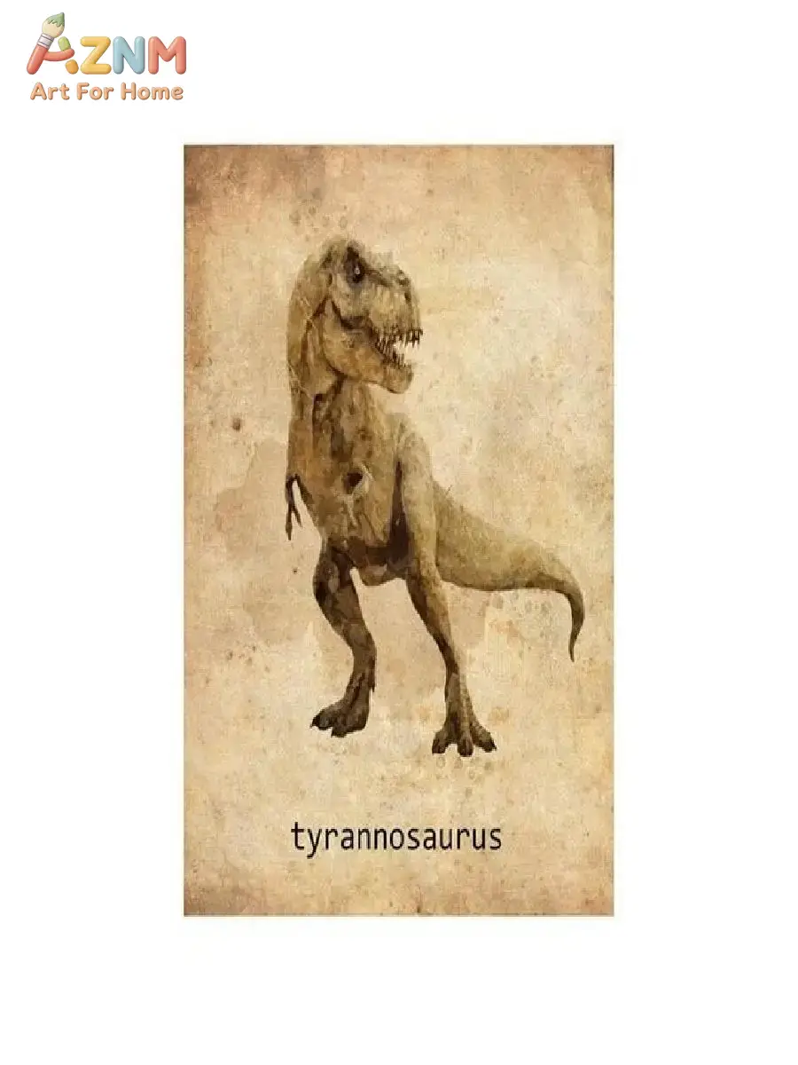 AZNM Vintage Dinosaur Canvas W - Kids Education Name recension och pris